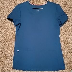 Carribean Blue scrub top M